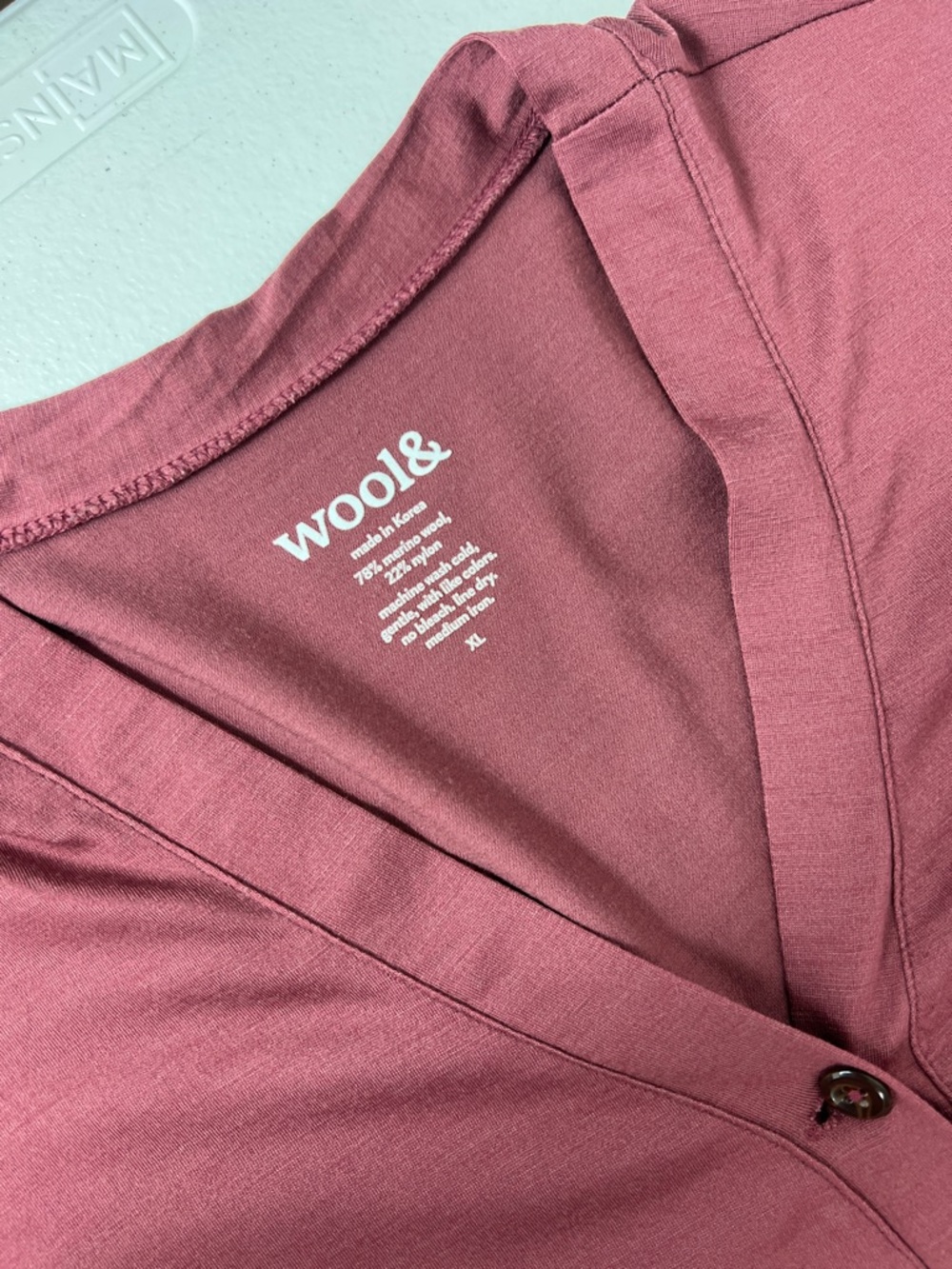 Wool& Sz XL Amalya Dress Merino Wool/Nylon Button Front Berry - Picture 4 of 12